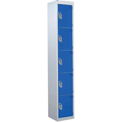 STANDARD LOCKER 1800X300X300mm 5 COMPARTMENT BLUE DOORS