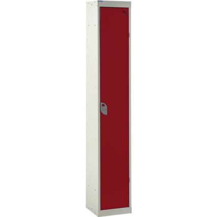 STANDARD LOCKER 1800X300X300mm 1 COMPARTMENT RED DOORS