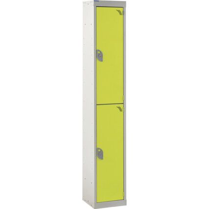 STANDARD LOCKER 1800X300X450mm 2 COMPARTMENT YELLOW DOORS