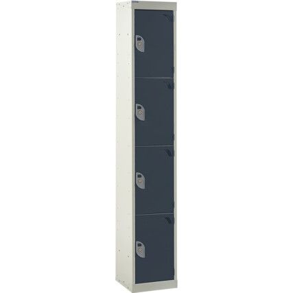 STANDARD LOCKER 1800X300X450mm 4 COMPARTMENT DARK GREY DOORS