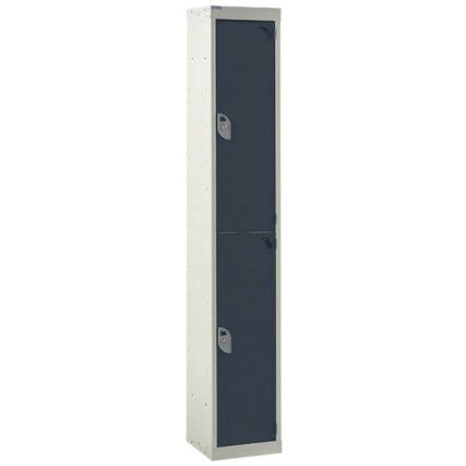 STANDARD LOCKER 1800X380X380mm 2 COMPARTMENT DARK GREY DOORS