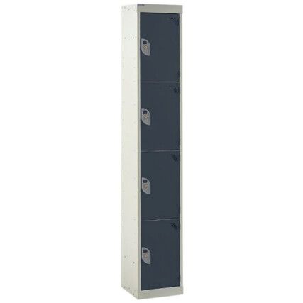 STANDARD LOCKER 1800X380X380mm 4 COMPARTMENT DARK GREY DOORS