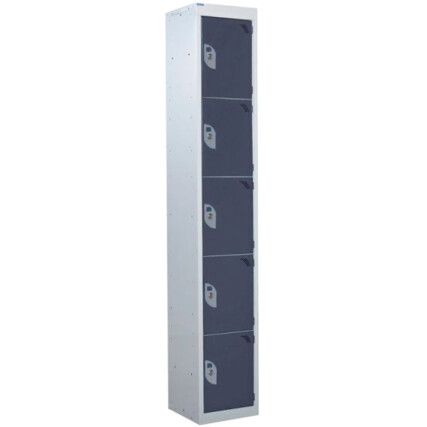 STANDARD LOCKER 1800X380X380mm 5 COMPARTMENT DARK GREY DOORS