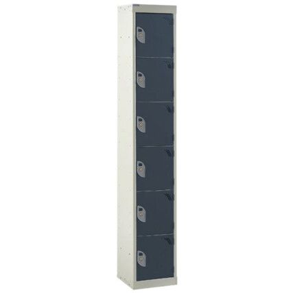 STANDARD LOCKER 1800X380X380mm 6 COMPARTMENT DARK GREY DOORS