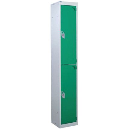 STANDARD LOCKER 1800X450X450mm 2 COMPARTMENT GREEN DOORS