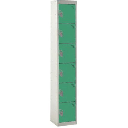 STANDARD LOCKER 1800X450X450mm 6 COMPARTMENT GREEN DOORS