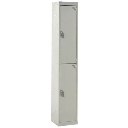 STANDARD LOCKER 1800X450X450mm 2 COMPARTMENT LIGHT GREY DOORS