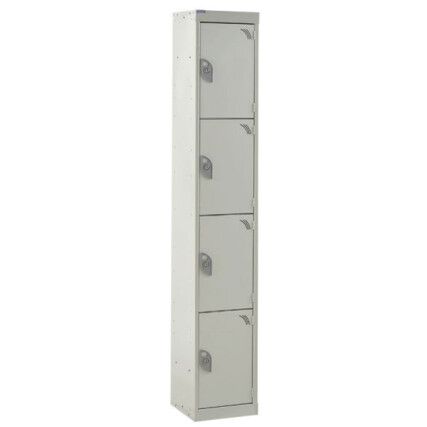 STANDARD LOCKER 1800X450X450mm 4 COMPARTMENT LIGHT GREY DOORS