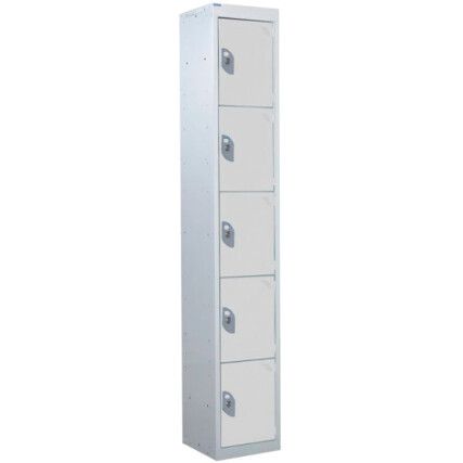 STANDARD LOCKER 1800X450X450mm 5 COMPARTMENT LIGHT GREY DOORS