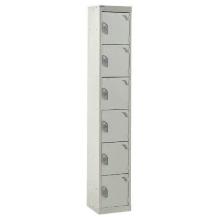 STANDARD LOCKER 1800X450X450mm 6 COMPARTMENT LIGHT GREY DOORS