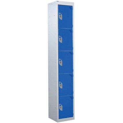 STANDARD LOCKER 1800X450X450mm 5 COMPARTMENT BLUE DOORS