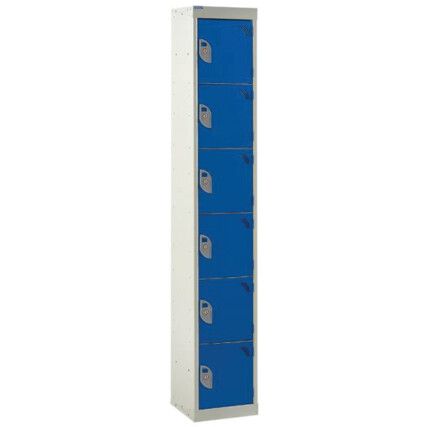 STANDARD LOCKER 1800X450X450mm 6 COMPARTMENT BLUE DOORS