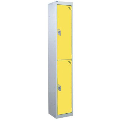 STANDARD LOCKER 1800X450X450mm 2 COMPARTMENT YELLOW DOORS