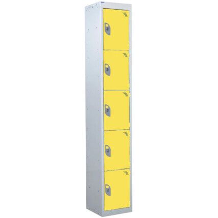 STANDARD LOCKER 1800X450X450mm 5 COMPARTMENT YELLOW DOORS