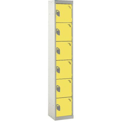 STANDARD LOCKER 1800X450X450mm 6 COMPARTMENT YELLOW DOORS