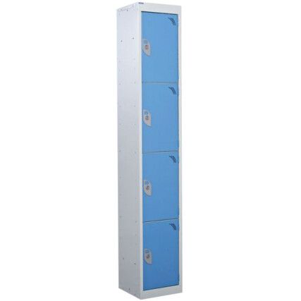 STANDARD LOCKER 1800X450X450mm 4 COMPARTMENT LIGHT BLUE DOORS