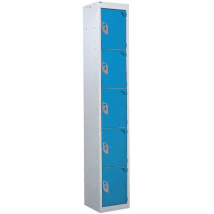 STANDARD LOCKER 1800X450X450mm 5 COMPARTMENT LIGHT BLUE DOORS