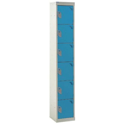 STANDARD LOCKER 1800X450X450mm 6 COMPARTMENT LIGHT BLUE DOORS