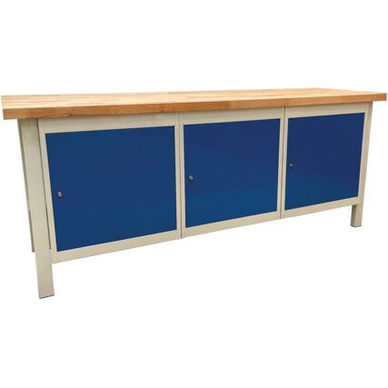 2000X650X40mm NDURANCE BENCH 3 CUPBOARDS