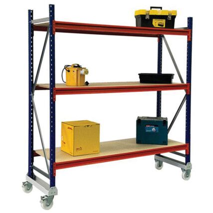 MOBILE LONGSPAN SHELVING BAY (H)2170X(W)1150X(D)600 - 3 SHELVES