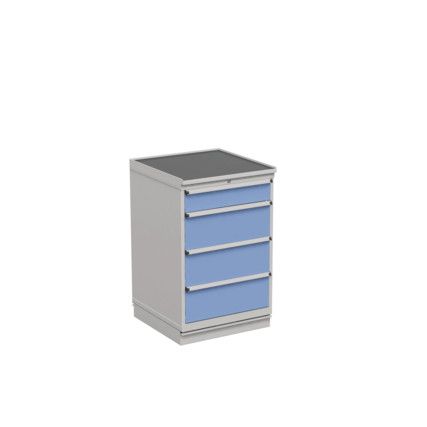 Drawer Cabinet, 4 Drawers, White, 1100 x 715 x 715mm