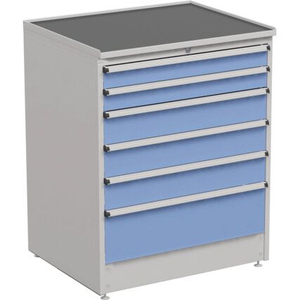 Drawer Cabinet, 6 Drawers, Blue, 1100 x 910 x 715mm