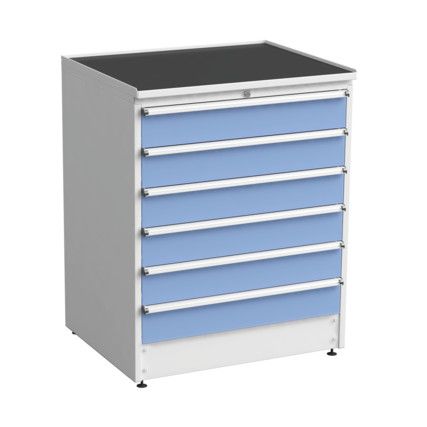 Drawer Cabinet, 6 Drawers, Blue, 1100 x 910 x 715mm