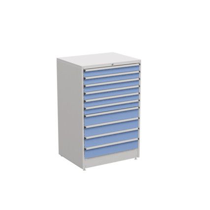 Drawer Cabinet, 10 Drawers, Blue, 1400 x 910 x 715mm