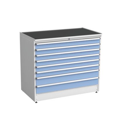 Drawer Cabinet, 8 Drawers, Blue, 1100 x 1330 x 715mm