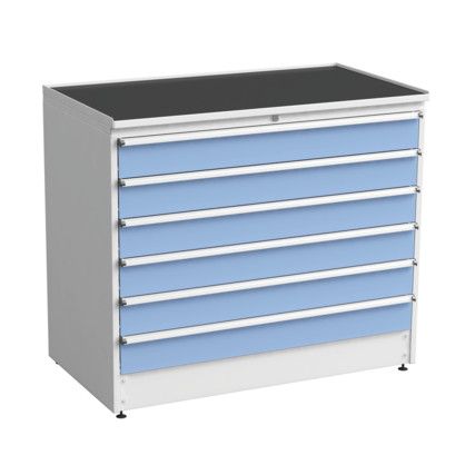 Drawer Cabinet, 6 Drawers, Blue, 1100 x 1330 x 715mm