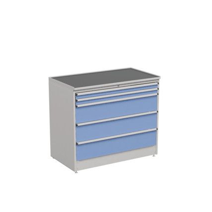 Drawer Cabinet, 5 Drawers, Blue, 1100 x 1330 x 715mm