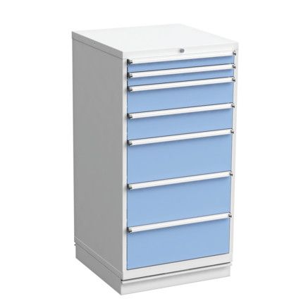 Drawer Cabinet, 7 Drawers, Blue, 1400 x 715 x 715mm