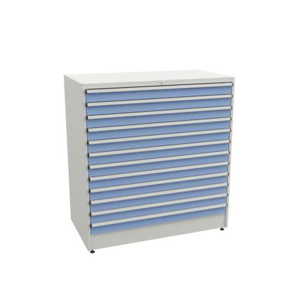 Drawer Cabinet, 12 Drawers, Blue, 1400 x 1330 x 715mm