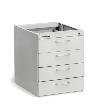 Drawer Cabinet, 4 Drawers, Grey, 455 x 370 x 460mm