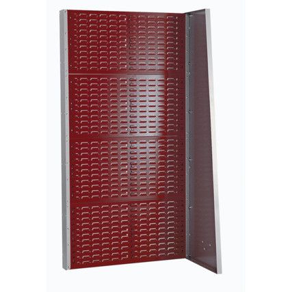 Single Sided Freestanding CNC Louvre Panel Starter Rack - Light Grey/Red