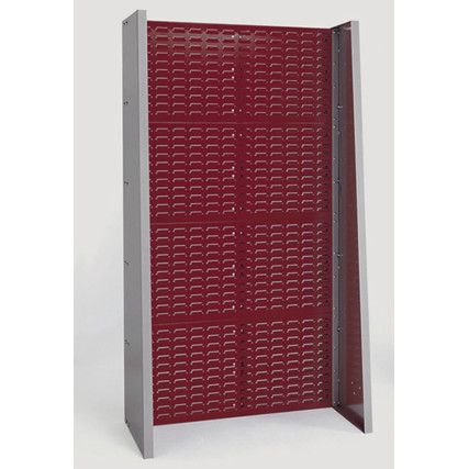 Double Sided Freestanding CNC Louvre Panel Starter Rack - Light Grey/Red