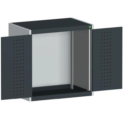 CUBIO SMLF-858-1 CUPBOARD WITH PERFO DOORS-LIGHT/ANTH GREY