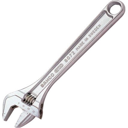 Adjustable Spanner, Steel, 8in./205mm Length, 27mm Jaw Capacity