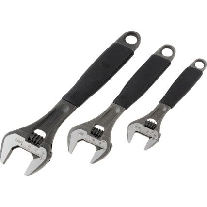 Adjustable Spanner Set, Steel, Set Of 3