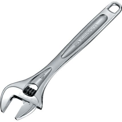 Adjustable Spanner, Chrome Vanadium Steel, 12in./306mm Length, 34mm Jaw Capacity