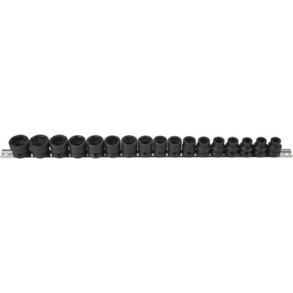 LOW PROFILE IMPACT SOCKET SET 1/2"D 17PC