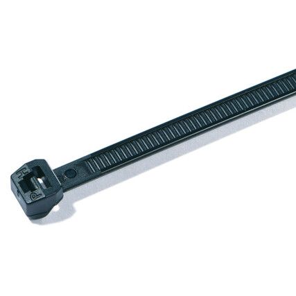 Cable Ties, Black, Nylon, 160x4.6mm (Pk-100)