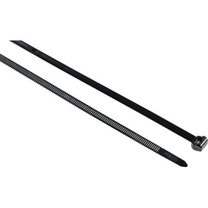 Cable Ties, Black, Nylon, For Thin-Walled Bundles, 245x4.6mm (Pk-100)