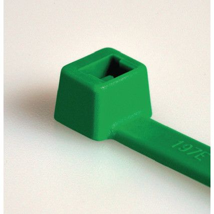 Cable Ties, Green, Nylon 200x4.6mm (Pk-100)