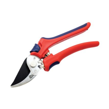 Secateur, Geared Bypass Cutting Action, 205mm Overall Length, Carbon Steel Blade