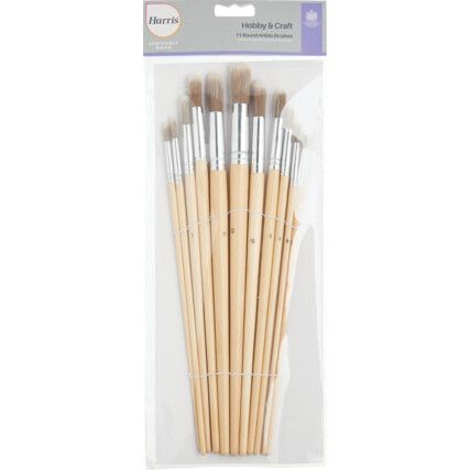 Artist Paint Brush Set, Round (Pk-11)