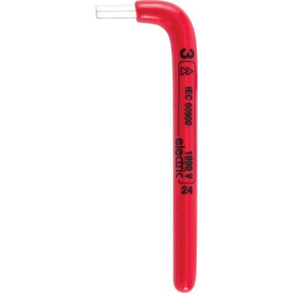 Hex Key, Insulated L-Handle, Hex, Metric, 3mm