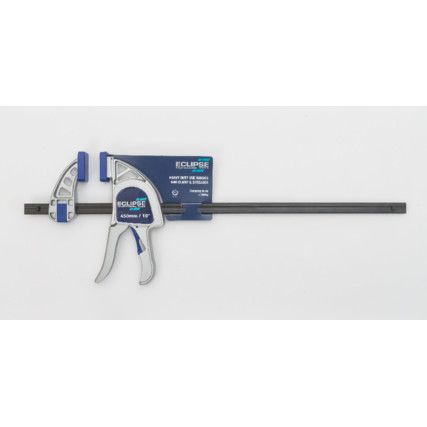 18in./450mm Heavy Duty Quick Clamp, Aluminium Jaw, 300kg Clamping Force, Pistol Grip Handle