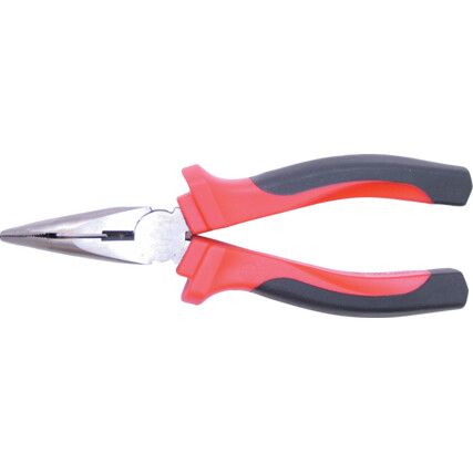 Needle Nose Bent Pliers, Serrated, Steel, 160mm