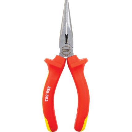 Needle Nose Pliers, Serrated, High Carbon Alloy Steel, 160mm, VDE